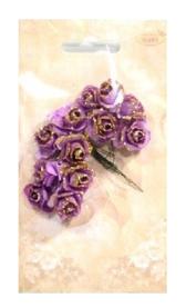 Kwiatki papierowe : róże kolory fioletowo-złote . Kod towaru :K482-28G Kwiatki papierowe : róże kolory fioletowo-złote . Kod towaru :K482-28G