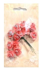 Kwiatki papierowe : róże kolory różowo-srebrne . Kod towaru : K482-29S Kwiatki papierowe : róże kolory różowo-srebrne . Kod towaru : K482-29S