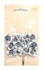 Kwiatki papierowe : róże kolory srebrne . Kod towaru : K743-60 Kwiatki papierowe : róże kolory srebrne . Kod towaru : K743-60