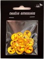 Kółka akrylowe ozdobne 14mm ,15 szt żólte . Kod towaru: KM14-14 Kółka akrylowe ozdobne 14mm ,15 szt żólte . Kod towaru: KM14-14