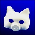 Maska z paper mache z doczepioną gumką . Wzór : Świnia Kod towaru : MASKA-14