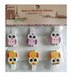 Klamerki ozdobne zwierzęce .  Wzór : sowy nr 4 . Opakowanie 6 klamerek. Kod towaru : PEG-5101