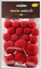 Pompony poliestrowe czerwone (25-40mm) ,18 szt