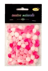 Pompony akrylowe 10 mm (ok.100szt) ,tonacja różowa Pompony akrylowe 10 mm (ok.100szt) ,tonacja różowa