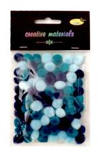 Pompony akrylowe 10mm, (ok.100szt) tonacja niebieska Pompony akrylowe 10mm, (ok.100szt) tonacja niebieska