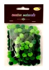Pompony akrylowe 10mm (ok.100szt) tonacja zielona Pompony akrylowe 10mm (ok.100szt) tonacja zielona