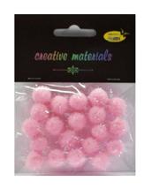 Pompon -glitter- - kolor różowy , średnica 15 mm , Kod : POM15-G26 Pompon -glitter- - kolor różowy , średnica 15 mm , Kod : POM15-G26