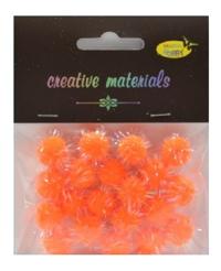 Pompon -glitter- - kolor pomarańczowy , średnica 15 mm , Kod : POM15-G40 Pompon -glitter- - kolor pomarańczowy , średnica 15 mm , Kod : POM15-G40