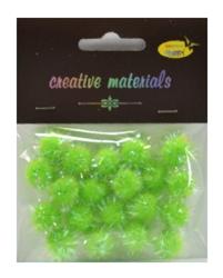 Pompon -glitter- - kolor jasnozielony , średnica 15 mm , Kod : POM15-G51