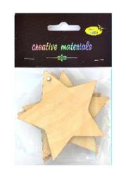Elementy ze sklejki 3mm do ozdabiania a 3 szt. , ca. 10 cm w kształcie gwiazdy z dziurką . Kod: SKL-12