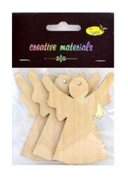 Elementy ze sklejki 3mm do ozdabiania a 3 szt. , ca. 10 cm w kształcie anioła z dziurką . Kod: SKL-14