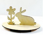 Wielkanocny element ozdobny , motyw : Zając i kwiat Kod : SKL-Z08