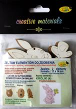 Zestaw elementów do zdobienia KRÓLIK 4 9x10,5 cm , 2 szt