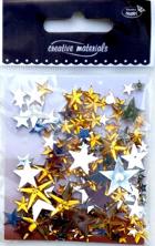 Kamyczki ozdobne , Op. 8 gramów miksu gwiazdek w wielkościach 6-25 mm. Kolor - złocisty. Kod towaru : TL-KAM-G14 M