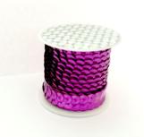 Taśma cekinowa 6mm, 4mb metalik różowy Taśma cekinowa 6mm, 4mb metalik różowy