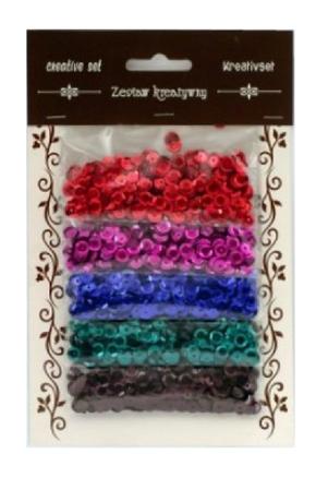 Zestaw : Cekiny metalizowane 6 mm , z dziurką w 5 metalicznych kolorach. Opakowanie 30 gram. Kod towaru : TL-Zestaw C-2 Zestaw : Cekiny metalizowane 6 mm , z dziurką w 5 metalicznych kolorach. Opakowanie 30 gram. Kod towaru : TL-Zestaw C-2