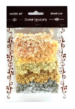 Zestaw cekiny 6mm,30g, 5 kol kremowych Zestaw cekiny 6mm,30g, 5 kol kremowych