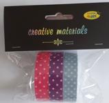 Taśmy materiałowe FABRIC 3 szt kropki Z03